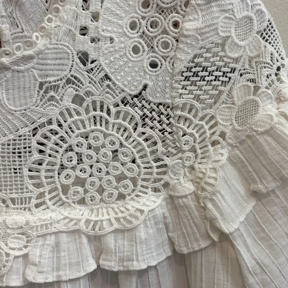Sea NY Figgy Embroidered Eyelet White Blouse Size 4, EUC - Picture 5 of 11
